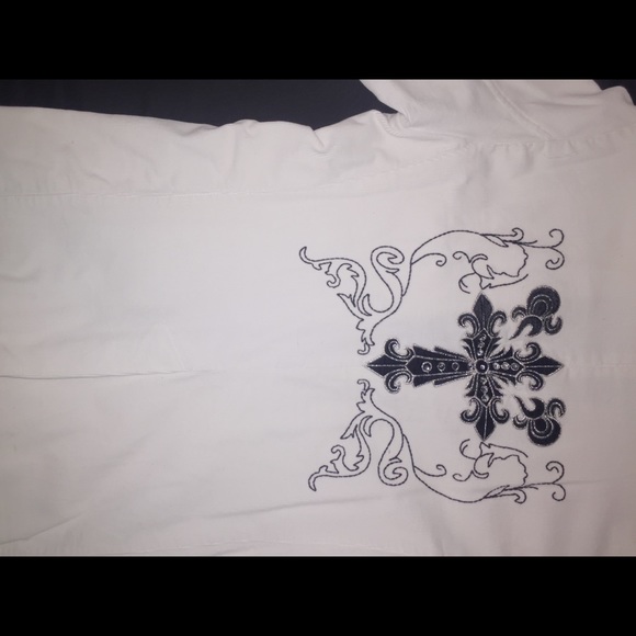 Men’s White Jacket with Cross detailing - Picture 4 of 4